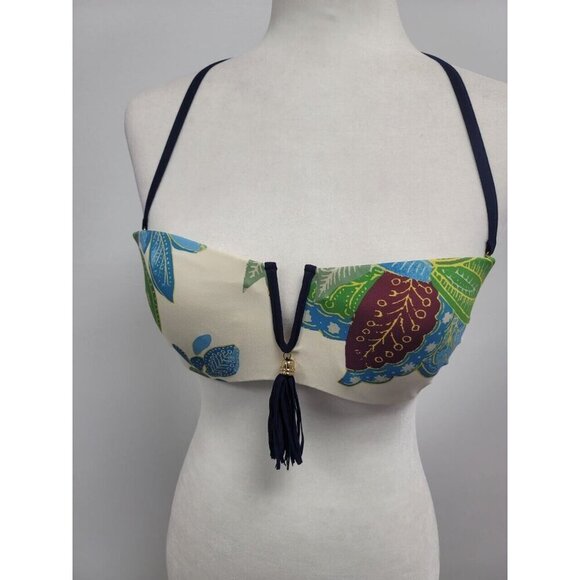 TORY BURCH Women Underwire Bandeau Print White Petite Small - Picture 7 of 11